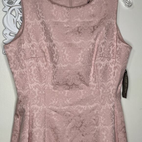 EVA MENDES New York & Co size 10 Sleeveless Damask DRESS Lined Stretch PINK NWT - Picture 5 of 16